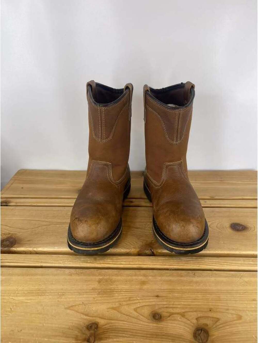 Brahma Men's 7.5 W Pull-On Leather Work Boots ASTM F2413-11 Brown - Picture 4 of 6